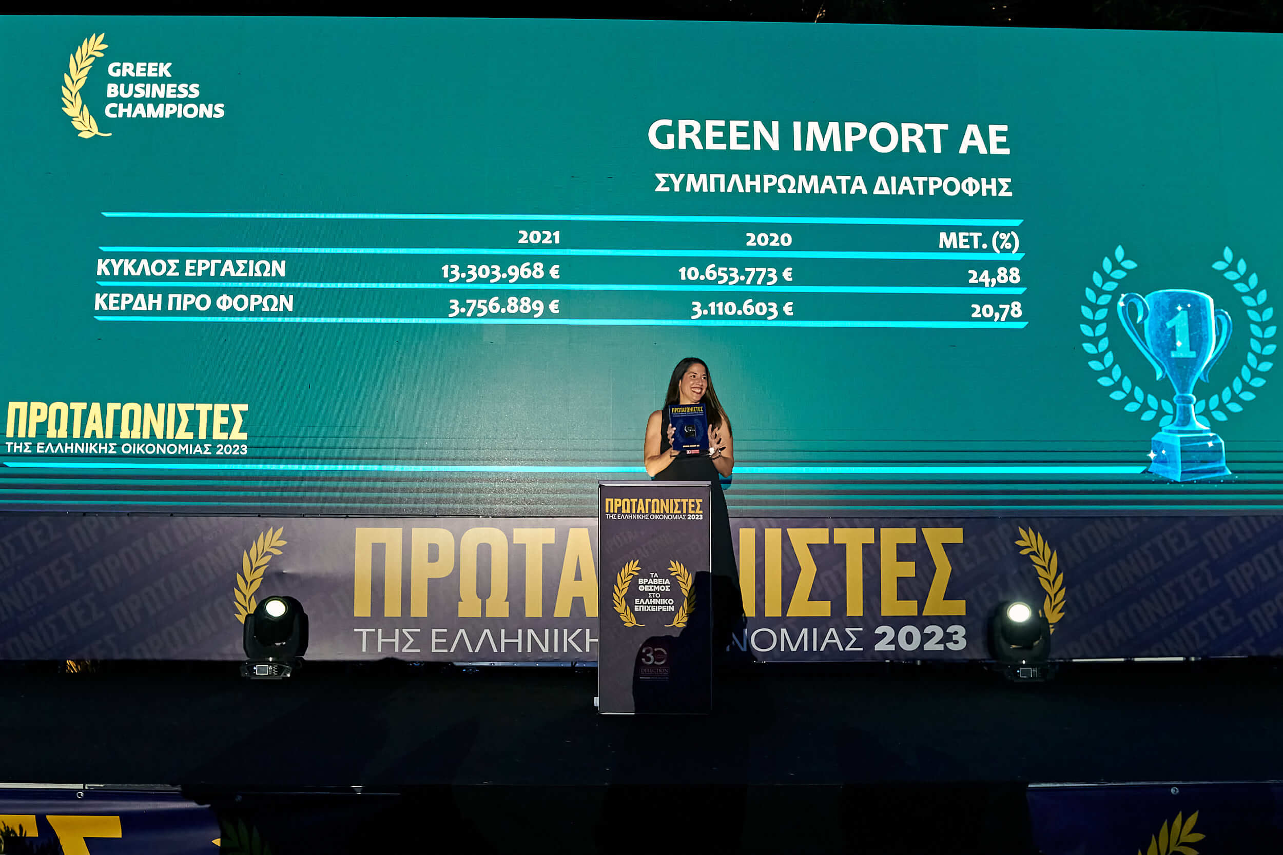 Διάκριση της GREEN IMPORT SA στους «Πρωταγωνιστές της Ελληνικής Οικονομίας»